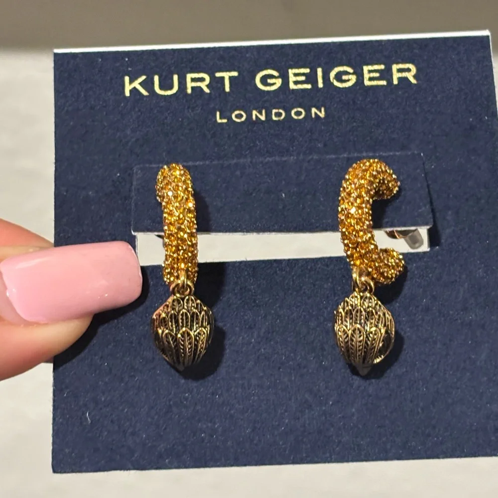 Kurt Geiger Gold and Black Earrings - Picture 6 of 9
